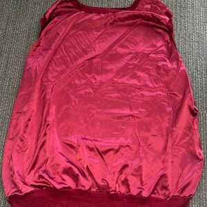 🤩Jones New York Collection Womens Red Rust burgundy Satin Front tank crew neck